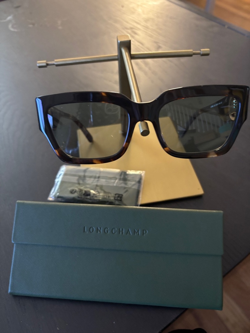 Longchamp Tortoiseshell Rectangular Sunglasses - Brown Tint